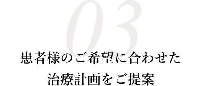 患者様のご希望に合わせた治療計画をご提案